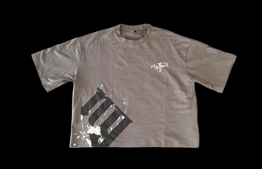 boxy cropped grey and white